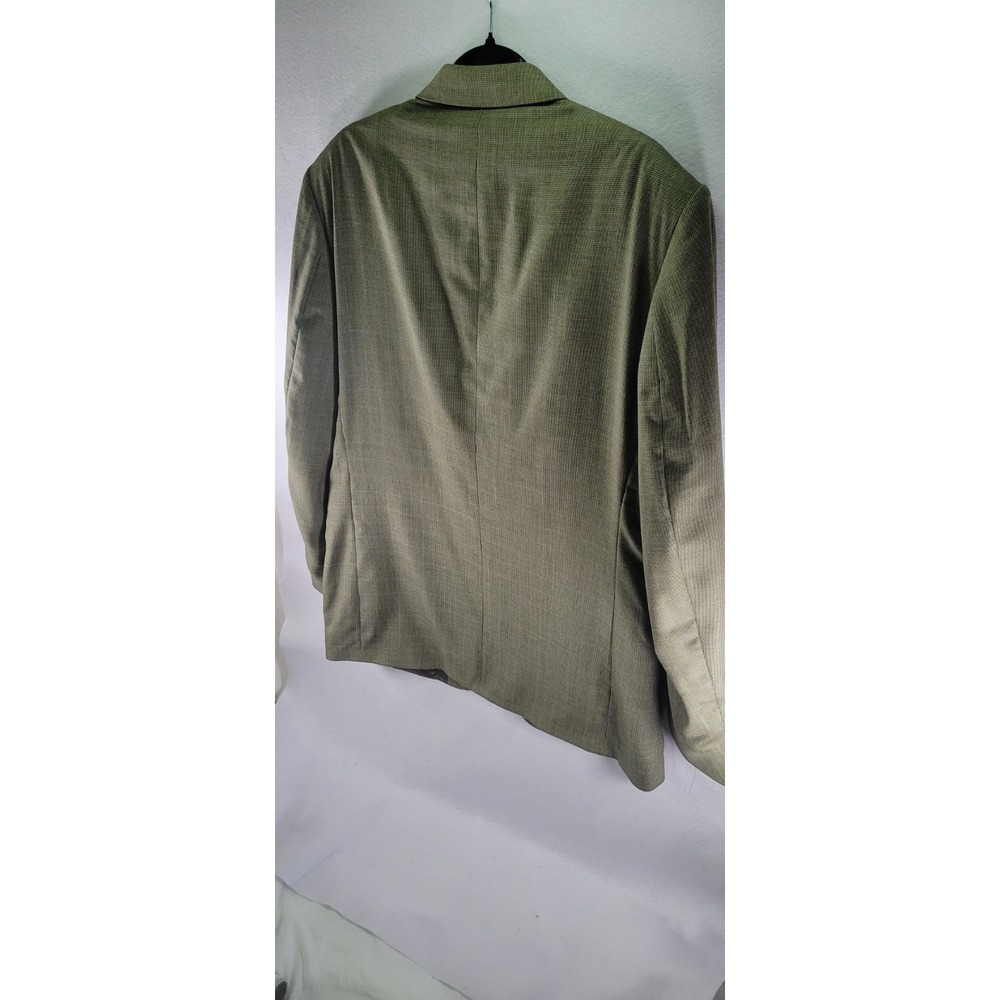 Oscar De La Renta Lt Green Men 100% Wool Plaid Suit Jacket 42L - Picture 9 of 11